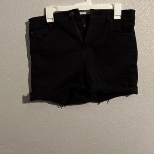Stretch black jean shorts